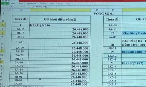 Đấu giá đất Hà Đông: Giá cao nhất 262 triệu đồng/m2, gấp hơn 8 lần khởi điểm