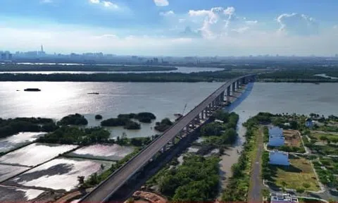 Diện mạo mới cầu lớn nhất Vành đai 3 sau hơn 2 năm thi công