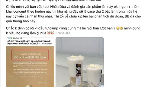 Một thương hiệu trà sữa giới hạn chỉ bán 100 ly nhãn dừa mỗi ngày, khách hàng cho rằng đang "tạo hiệu ứng khan hiếm"?