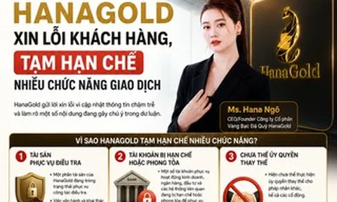 Hana Gold xin lỗi nhà đầu tư, nêu lý do nhiều chức năng trên ứng dụng vẫn bị tạm khoá