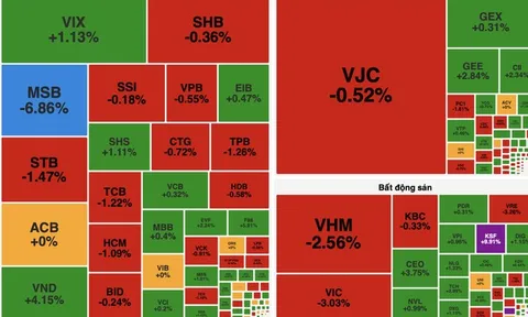 Áp lực từ nhóm vốn hóa lớn kéo VN-Index giảm gần 19 điểm